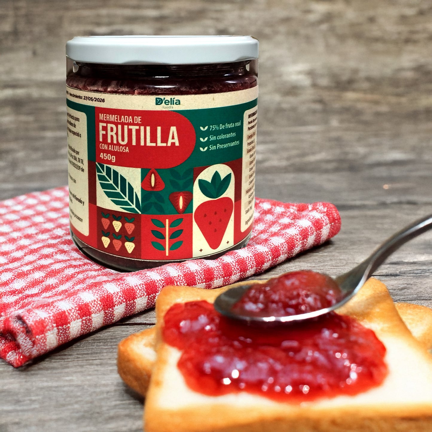 Mermelada de frutilla con alulosa