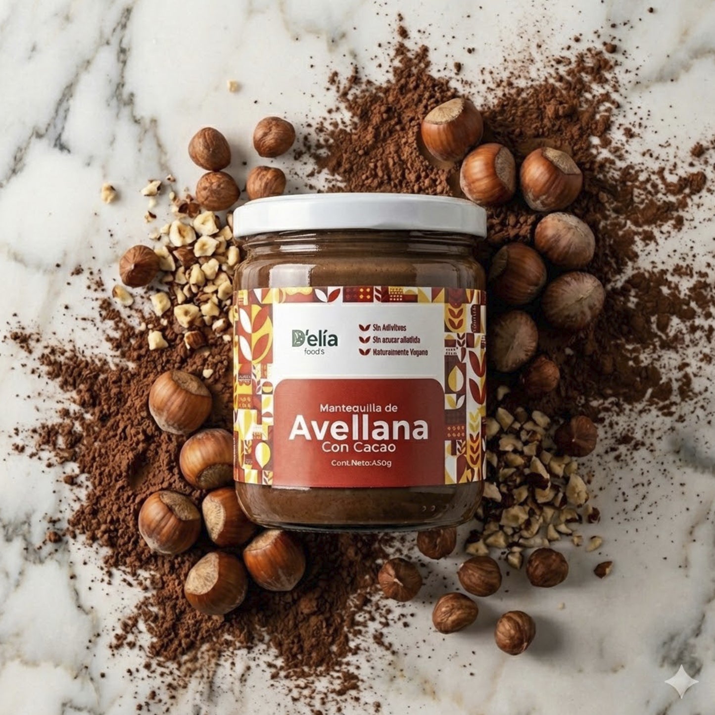 Mantequilla de avellana con cacao y alulosa